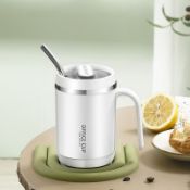 500ML Breakfast Cup Large Capacity Straw Thermal Tea Mug for Home Office