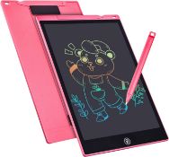 LCD Writing Tablet, 12 Inch LCD Coloring Drawing Tablet Doodle Board for Kids Learning Toys, Pink