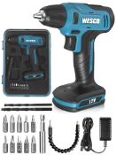 WESCO Cordless Drill and Screwdriver Set, 12V Electric Screwdriver