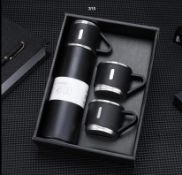 New Vacuum Insulated Flask Stainless Steel Thermo Bottle with 2 Cups