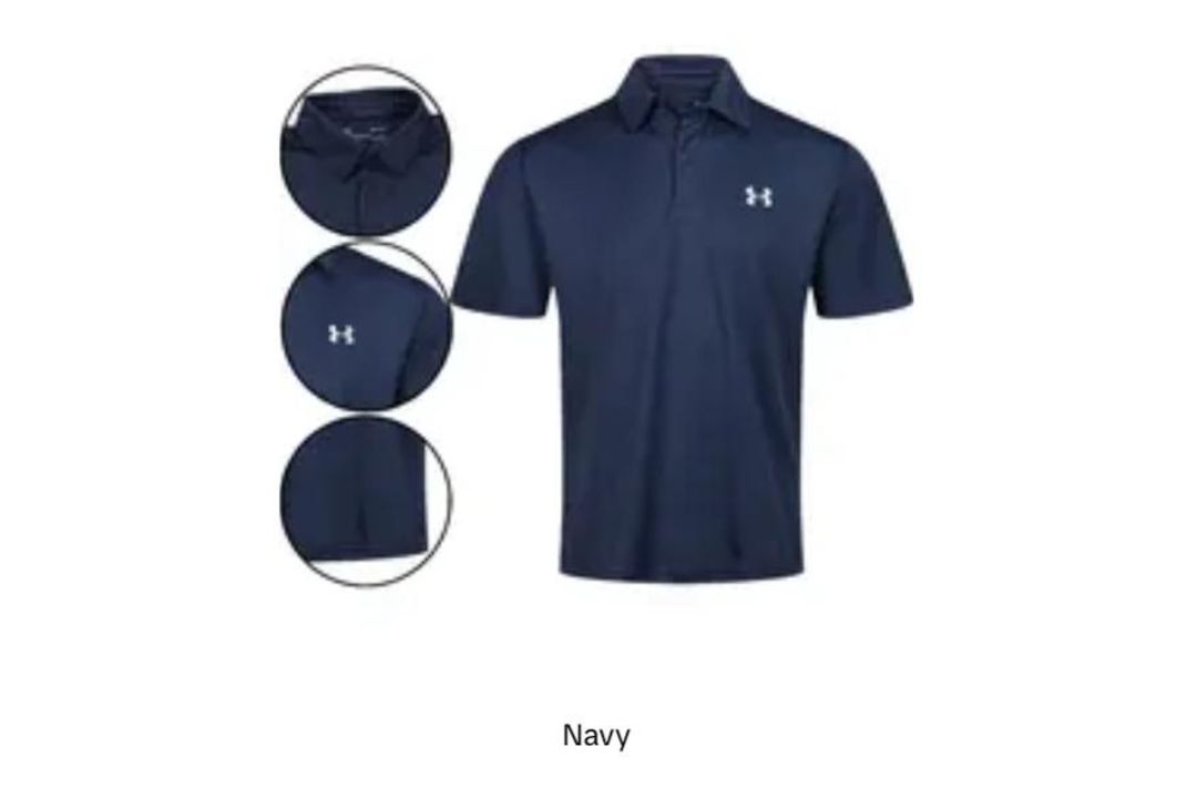 Mens breathable Under Armour polo shirt Navy Size M - Image 3 of 3