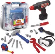 Kidzlane Tool Set for Toddlers & Kids | 20pcs Toy Tools with Electronic Cordless Drill and Tool B...