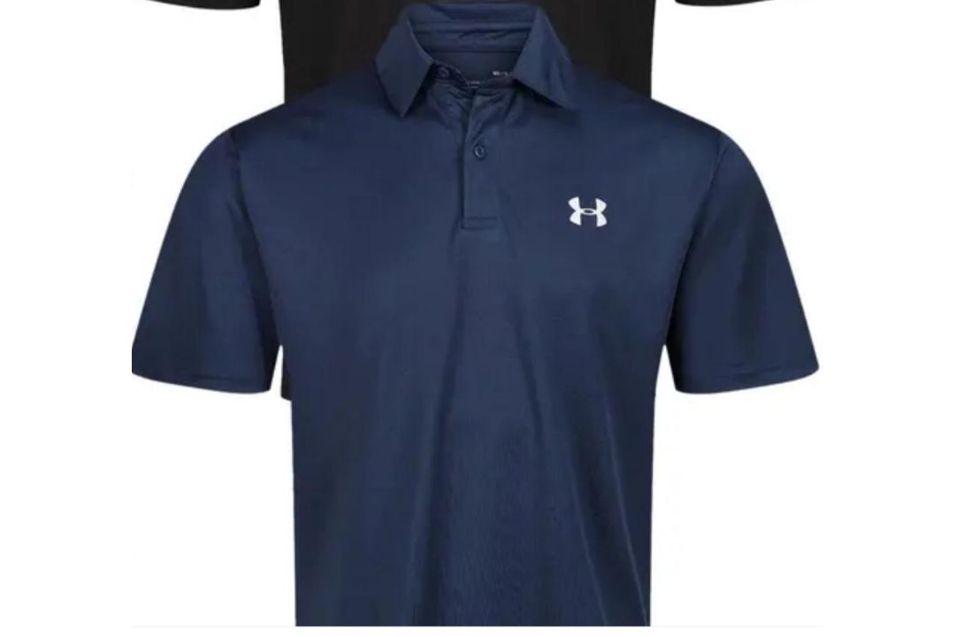 Mens breathable Under Armour polo shirt Navy Size M - Image 1 of 3