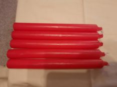 12 Red Dinner Candles