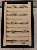 Dress Rings X 10 RRP Over £1,000. With High Quality CZ Stones