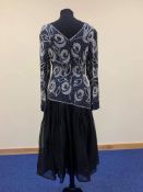 Vintage 1970'S Black and Sequinned Cocktail Dress