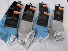 Box of 24 Pairs of Socks. Grey, Blue and Black Mixed