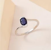 New! Masoala Sapphire (FF) Solitaire Bypass Ring