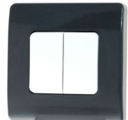 5 x MK Logic Plus - K4782 GRA - 10A Two Gang Two Way Wide Rocker Plate Switch