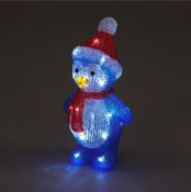 30cm Acrylic Penguin With LED Ice White Lights