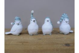 Set of 4 Festive Birds