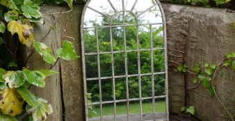 Small Metal Arched Garden Mirror