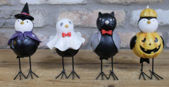 Set of 4 Spooky Bird Ornaments