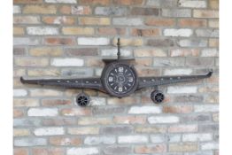 Large Metal Aeroplane Clock