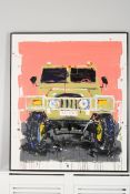 Very Large Striking Original Oil on Canvas of a 4x4