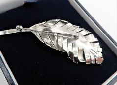 Artisan Sterling Silver Leaf Brooch