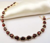 Sterling Silver Garnet Bracelet 20 carats New with Gift Box