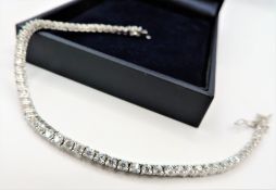 Sterling Silver Tennis Bracelet Set with 59 CZ Gemstones New with Gift Box