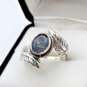 Sterling Silver Fire Opal Ring New With Gift Pouch