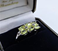 Green Peridot Ring Sterling Silver New with Gift Pouch