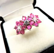 Sterling Silver Ruby Ring 2.6 cts New With Gift Pouch