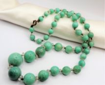 Vintage Amazonite Gemstone Bead Necklace
