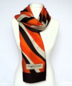 Vintage Roger Castel Paris Silk Scarf 145cm long c. 1970's