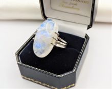 Artisan Moonstone Ring Sterling Silver