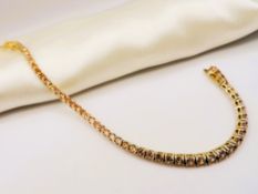 Gold Sterling Silver Golden Citrine Tennis Bracelet New With Gift Box