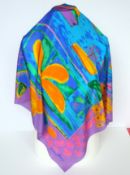 Vintage Ken Done Silk Scarf 88cm Square c. 1980's