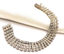 Art Deco 4 Row Crystal Bracelet circa 1930's