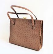 Vintage Waldybag Ostrich Leather Handbag c. 1950's