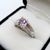 Rose de France Amethyst Ring Sterling Silver