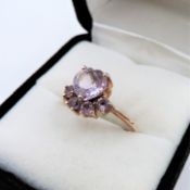 Rose de France Amethyst Ring Rose Gold Sterling Silver