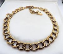 Vintage Signed Monet Gold Plated Chunky Link Necklace c. 1980's