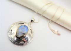 Artisan Sterling Silver Moonstone Pendant Necklace
