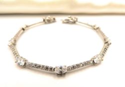 Sterling Silver White Topaz Tennis Bracelet 9CTS New with Gift Box