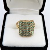 Gold on Sterling Silver Topaz Ring New with Gift Pouch