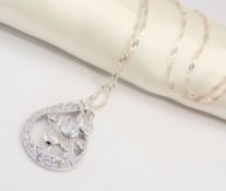 Sterling Silver Gemstone Pendant Necklace New with Gift Pouch
