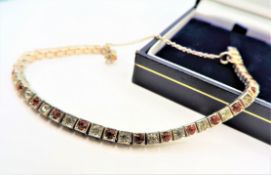 Sterling Silver Gemstone Tennis Bracelet