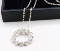 Sterling Silver Circle of Life Gemstone Pendant Necklace New with Gift Pouch