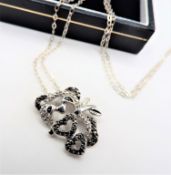 Sterling Silver Diamond Koala Bear Pendant Necklace New with Gift Pouch