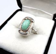 Vintage Artisan Sterling Silver Amazonite Ring