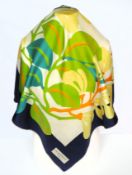 Vintage Jean Patou Paris Silk Scarf 75cm Square c. 1970's