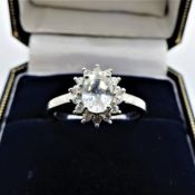 Sterling Silver White Topaz Gemstone Ring New with Gift Pouch