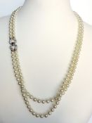 Double Strand 26 inch Pearl Necklace