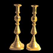 Pair of Late 19th Century Brass Candlesticks