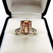 Sterling Silver Rutilated Quartz Ring 4 cts New With Gift Pouch