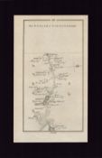 Dublin to Galway by Banagher Mounted Antique 1777 George III Map.
