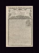 The Road From Exeter- Ilfracombe Britannia Depicta 1730 Mounted Map.